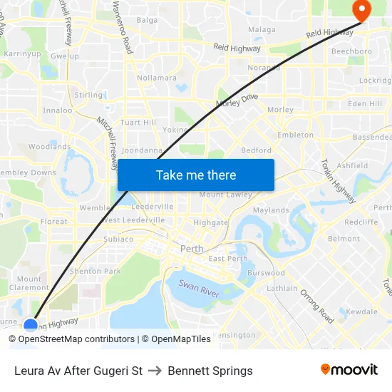 Leura Av After Gugeri St to Bennett Springs map