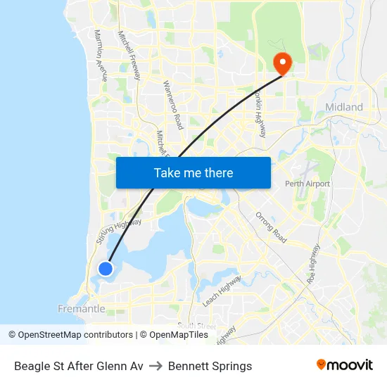 Beagle St After Glenn Av to Bennett Springs map