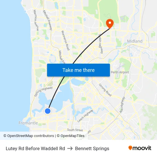 Lutey Rd Before Waddell Rd to Bennett Springs map