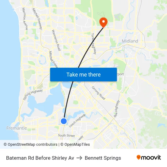 Bateman Rd Before Shirley Av to Bennett Springs map