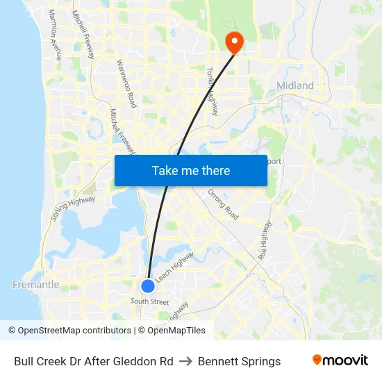 Bull Creek Dr After Gleddon Rd to Bennett Springs map