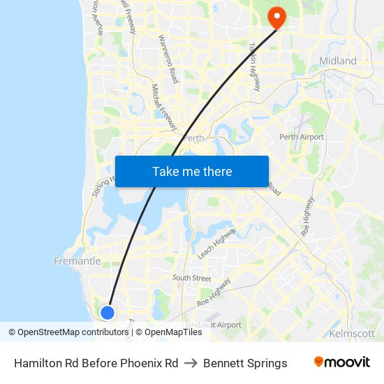 Hamilton Rd Before Phoenix Rd to Bennett Springs map