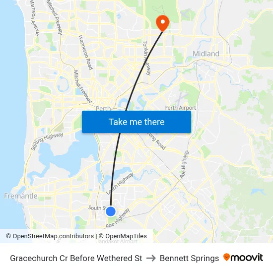 Gracechurch Cr Before Wethered St to Bennett Springs map