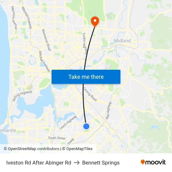 Iveston Rd After Abinger Rd to Bennett Springs map