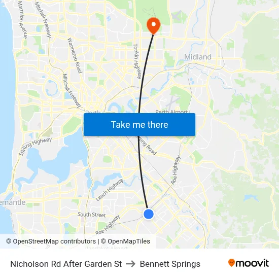 Nicholson Rd After Garden St to Bennett Springs map