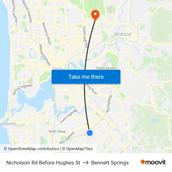 Nicholson Rd Before Hughes St to Bennett Springs map