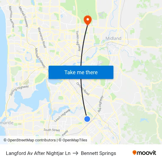Langford Av After Nightjar Ln to Bennett Springs map