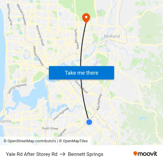 Yale Rd After Storey Rd to Bennett Springs map