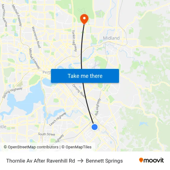 Thornlie Av After Ravenhill Rd to Bennett Springs map