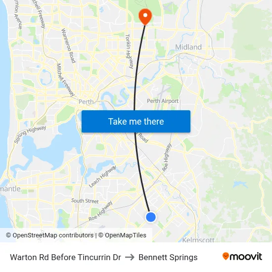 Warton Rd Before Tincurrin Dr to Bennett Springs map