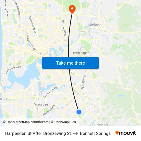 Harpenden St After Bronzewing St to Bennett Springs map
