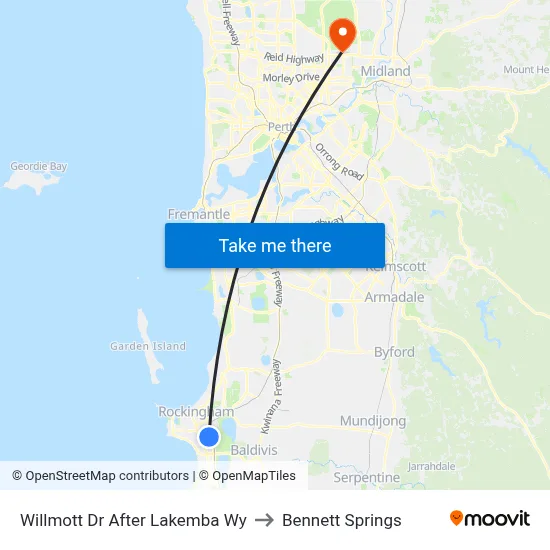 Willmott Dr After Lakemba Wy to Bennett Springs map