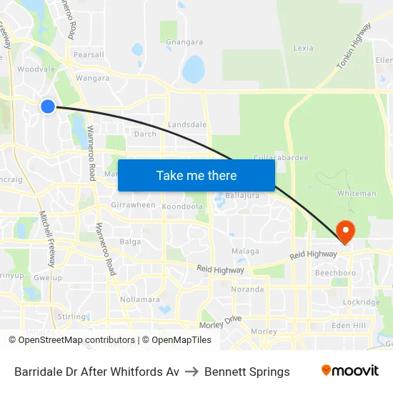 Barridale Dr After Whitfords Av to Bennett Springs map