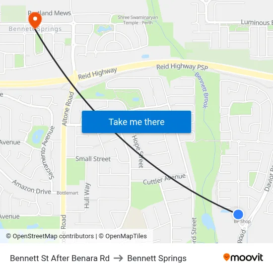 Bennett St After Benara Rd to Bennett Springs map