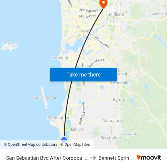 San Sebastian Bvd After Cordoba Av to Bennett Springs map