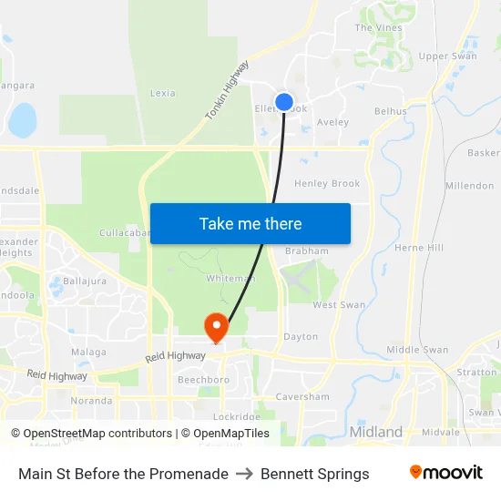 Main St Before the Promenade to Bennett Springs map