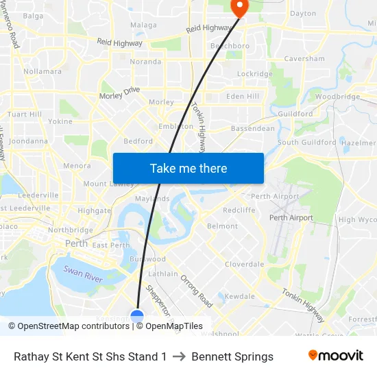 Rathay St Kent St Shs Stand 1 to Bennett Springs map