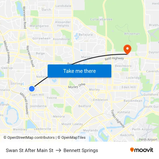 Swan St After Main St to Bennett Springs map