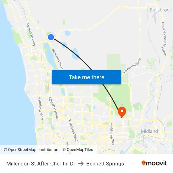 Millendon St After Cheritin Dr to Bennett Springs map
