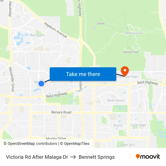 Victoria Rd After Malaga Dr to Bennett Springs map