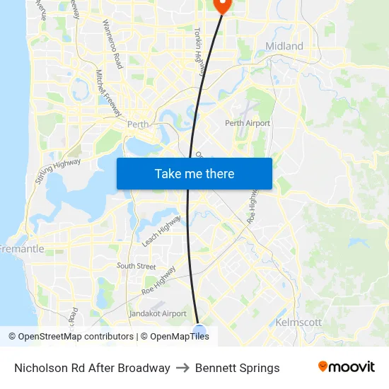 Nicholson Rd After Broadway to Bennett Springs map