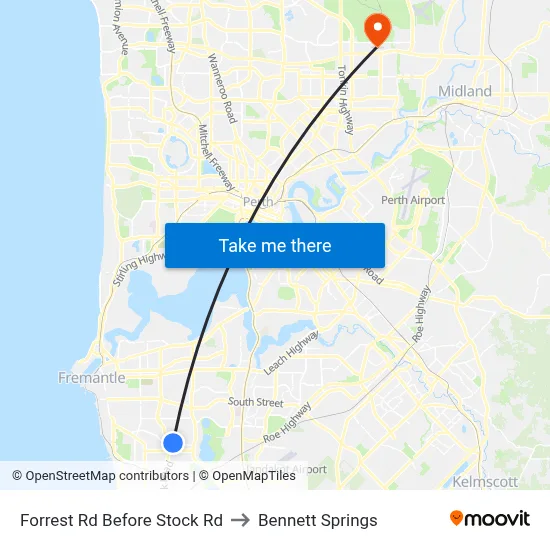 Forrest Rd Before Stock Rd to Bennett Springs map