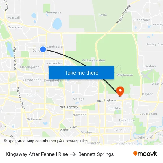Kingsway   After Fennell Rise to Bennett Springs map