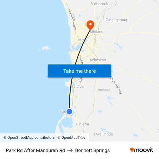 Park Rd After Mandurah Rd to Bennett Springs map
