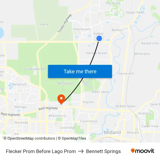 Flecker Prom Before Lago Prom to Bennett Springs map