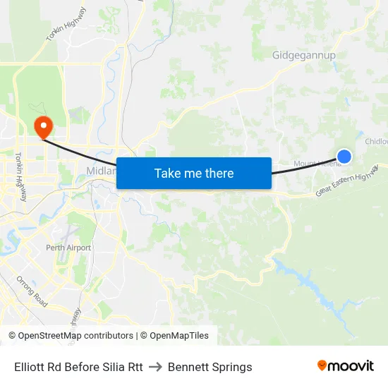 Elliott Rd Before Silia Rtt to Bennett Springs map