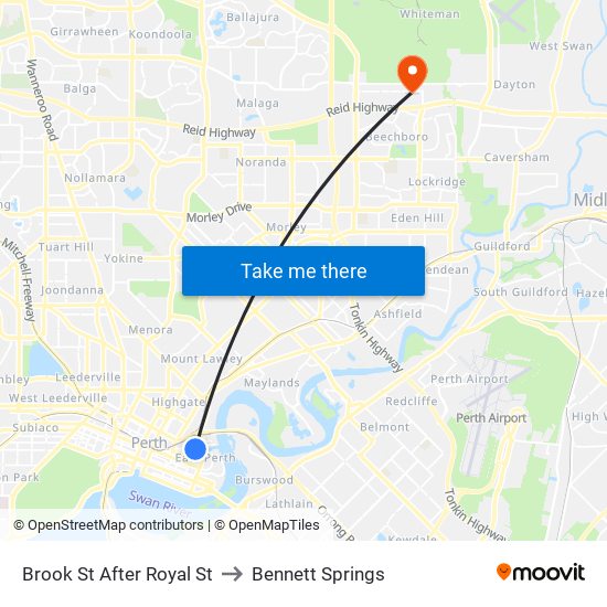 Brook St After Royal St to Bennett Springs map