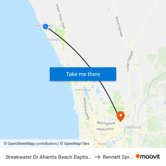 Breakwater Dr Atlantis Beach Baptist College to Bennett Springs map