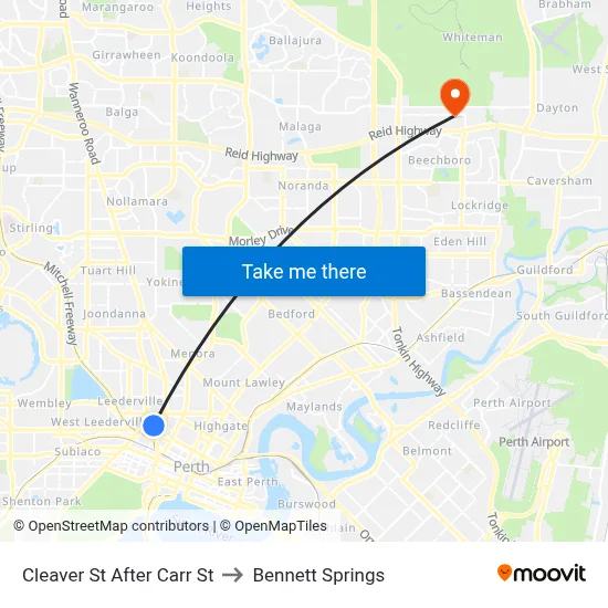 Cleaver St After Carr St to Bennett Springs map