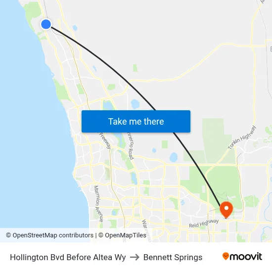 Hollington Bvd Before Altea Wy to Bennett Springs map
