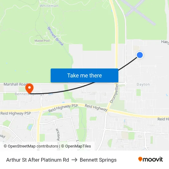 Arthur St After Platinum Rd to Bennett Springs map