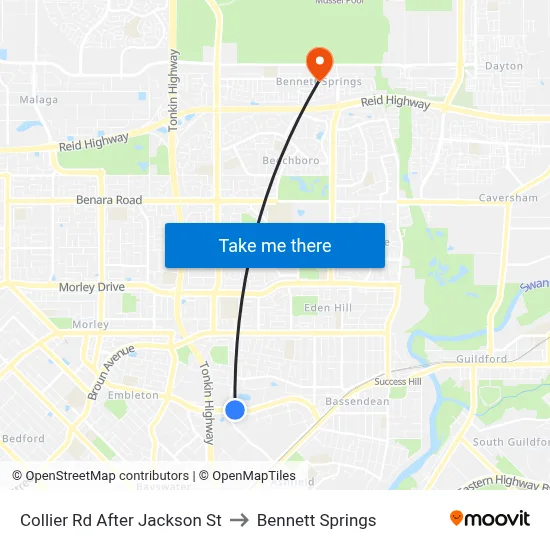 Collier Rd After Jackson St to Bennett Springs map