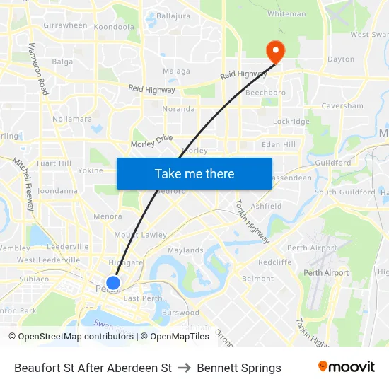 Beaufort St After Aberdeen St to Bennett Springs map