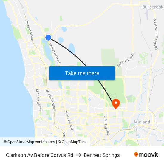 Clarkson Av Before Corvus Rd to Bennett Springs map