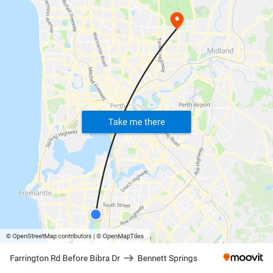 Farrington Rd Before Bibra Dr to Bennett Springs map