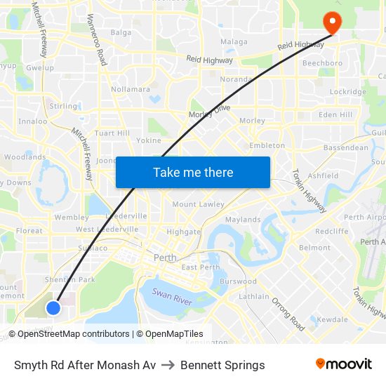 Smyth Rd After Monash Av to Bennett Springs map