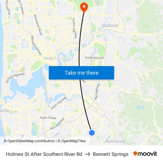 Holmes St After Southern River Rd to Bennett Springs map