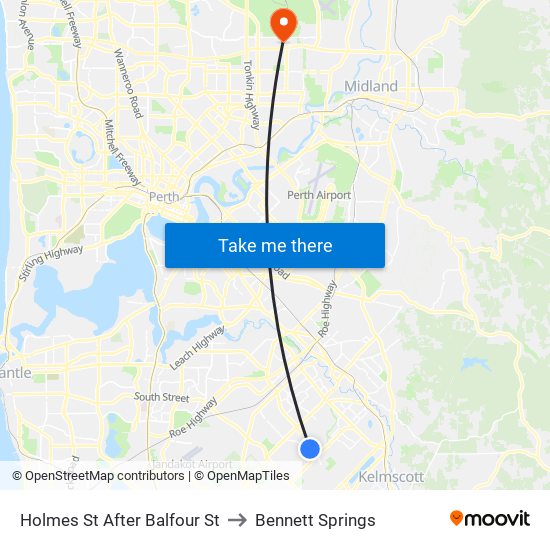 Holmes St After Balfour St to Bennett Springs map