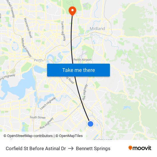 Corfield St Before Astinal Dr to Bennett Springs map