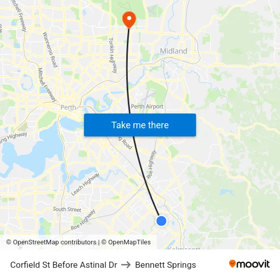 Corfield St Before Astinal Dr to Bennett Springs map