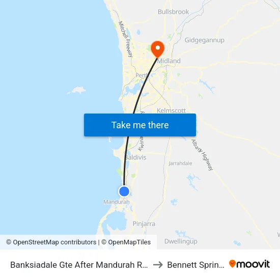 Banksiadale Gte After Mandurah Rd to Bennett Springs map