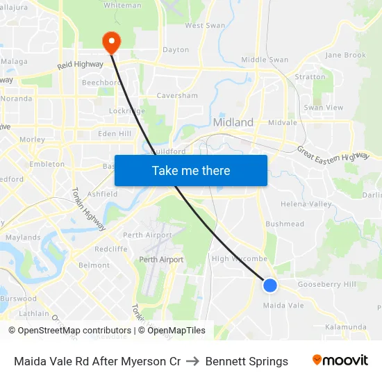 Maida Vale Rd After Myerson Cr to Bennett Springs map