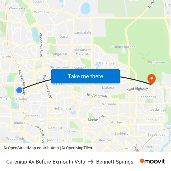Careniup Av Before  Exmouth Vsta to Bennett Springs map