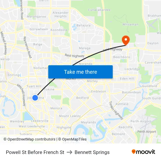 Powell St Before French St to Bennett Springs map