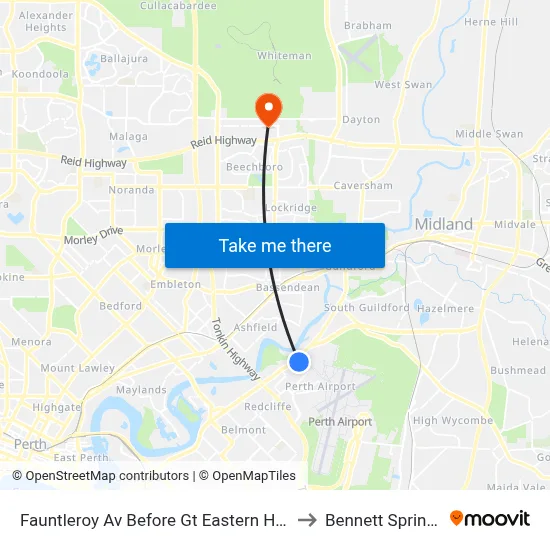 Fauntleroy Av Before Gt Eastern Hwy to Bennett Springs map