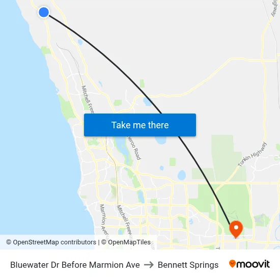Bluewater Dr Before Marmion Ave to Bennett Springs map